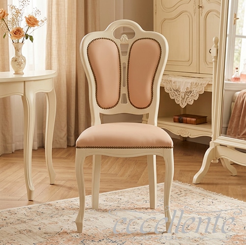 イタリア製 ダイニングチェア ジリオ アイボリー/革 ピンク Nude Diningchair Giglio Ivory Leather Pink Nude|GP-18WL7P