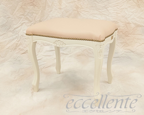 イタリア製 スツール アイボリー仕上げ／革ピンク  Nude  Stool Ivory/Pink Leather Nude｜GP-58WL7P