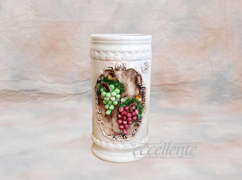 イタリア製陶器傘立て ぶどう｜TS-PB/UVA2