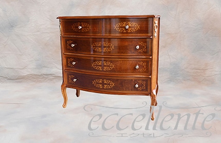 イタリア製4段チェスト 象嵌｜TS-4302/SPA-BR