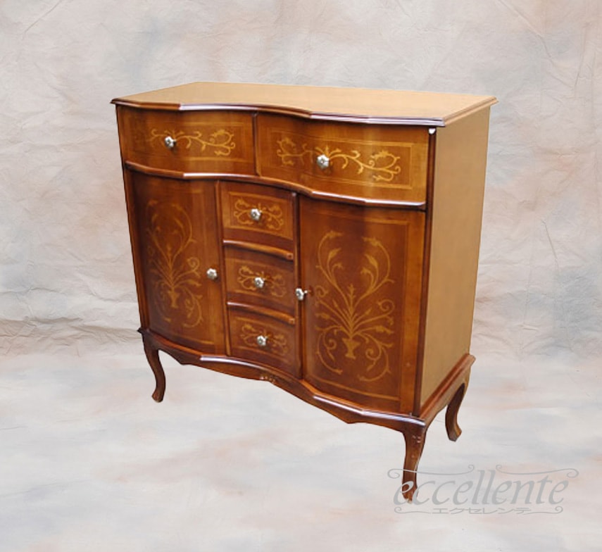 イタリア製猫脚サイドボード 象嵌｜TS-119YB/SPA-BR