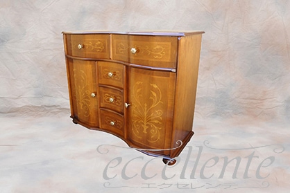 イタリア製丸脚サイドボード 象嵌｜TS-119TS/SPA-BR