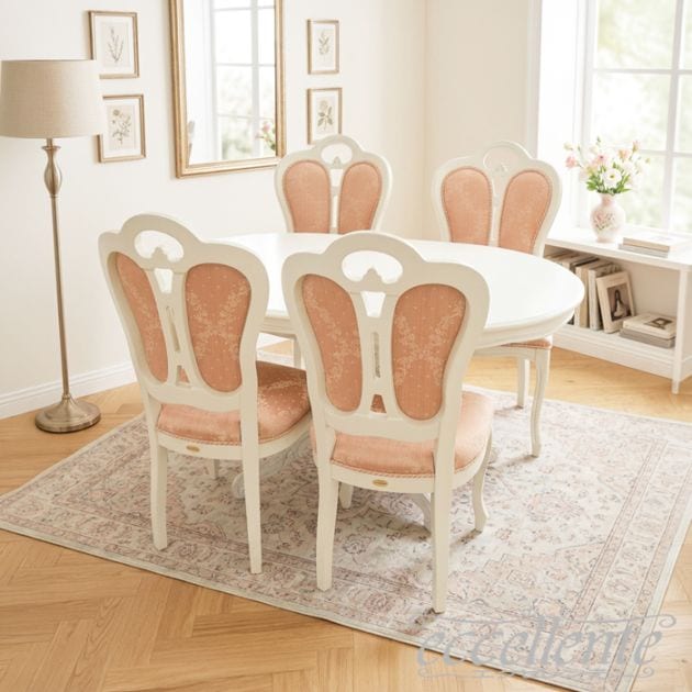 イタリア製 ダイニング5点セット 135 アイボリー MP｜Dining Set 135 Ivory MP｜MS910TLW-GP18-19WF3M