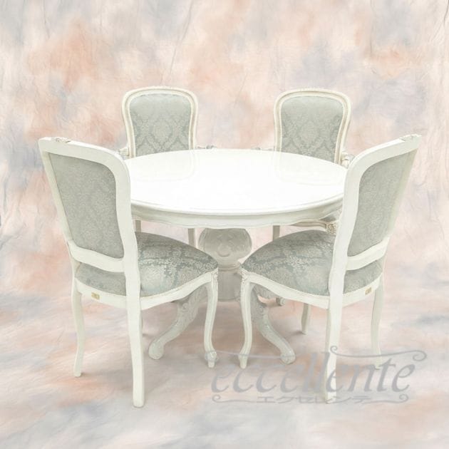 イタリア製 ダイニング5点セット ラウンド 110 アイボリー RB｜Round Table 110 Ivory RB｜MS9040LW-GP16-17WAF3B