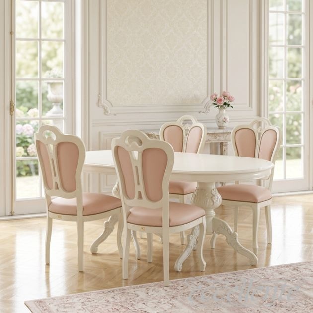 イタリア製 ダイニング5点セット 175 アイボリー LP｜ Dining Set 175 Ivory LP｜MS9039TW-GP18-19WL7P
