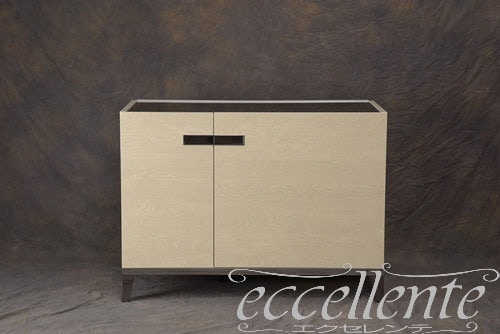 AB-BF201AV イタリア製 2ドアサイドボード アンブラ LED照明/ベージュ・ブラック<br>2door sideboard Ambra with LED light