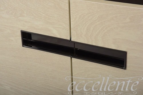 AB-BF201AV イタリア製 2ドアサイドボード アンブラ LED照明/ベージュ・ブラック<br>2door sideboard Ambra with LED light