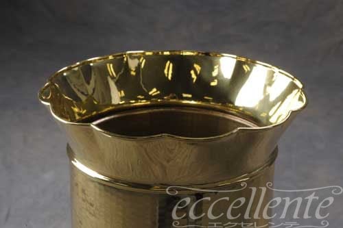 イタリア製 傘立て 丸フリル Brass Bright     ｜Umbrella stand round with frills / Brass Bright｜CR-8266BA