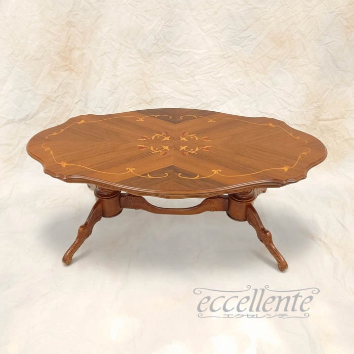 イタリア製 センターテーブル 茶｜Coffee Table - Walnut Finish｜TV-17919TRST