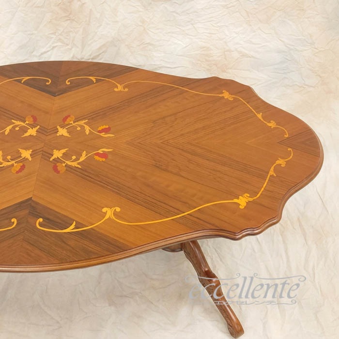 イタリア製 センターテーブル 茶｜Coffee Table - Walnut Finish｜TV-17919TRST