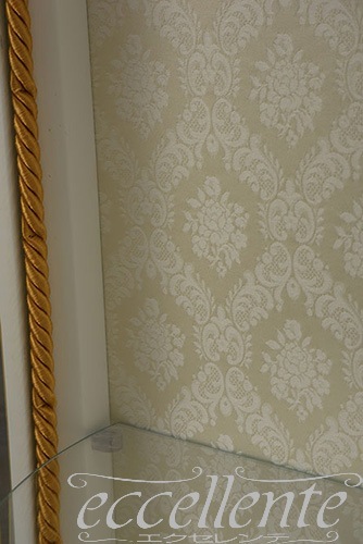 【シリック/Silik】SI-0507 イタリア製 1ドアグラスキャビネット アイボリー/ハンドペインティング