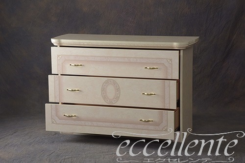 【サルタレッリ/Saltarelli】 イタリア製 3段シングルチェスト アマルフィ アイボリー｜AM-32W