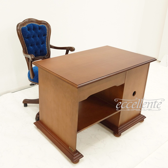 イタリア製 PCデスク 茶 PC Desk Walnut Finish｜TV-2220NO | イタリア