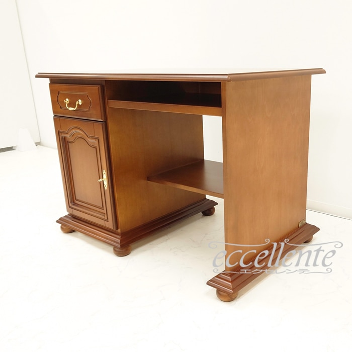 イタリア製 PCデスク 茶 PC Desk Walnut Finish｜TV-2220NO | イタリア