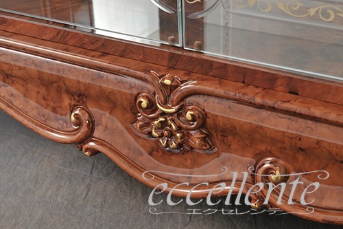 【サルタレッリ/Saltarelli】VE-21 イタリア製 2ドアーグラスサイドボード　ヴェルサイユ　ウォールナット