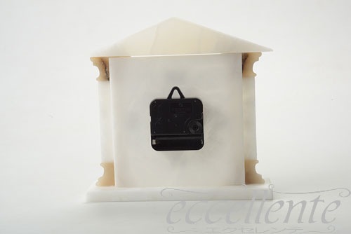 イタリア製 置時計 Roman 文字盤L アラバスター／ホワイトブラウン Table Clock Roman alphabet dials L Alabaster / White brown｜SS-11654