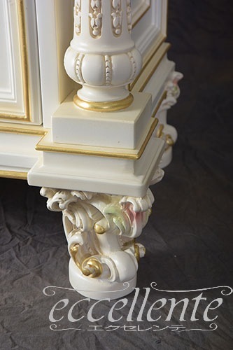 【シリック/Silik】SI-9920/3B イタリア製 3ドアサイドボード Giove アイボリー/ハンドペインティング