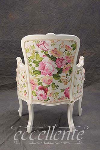 GP-337WAF4 イタリア製 アームチェア パレス アンティークホワイト仕上げ/クッション付