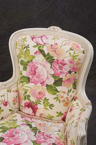 GP-337WAF4 イタリア製 アームチェア パレス アンティークホワイト仕上げ/クッション付