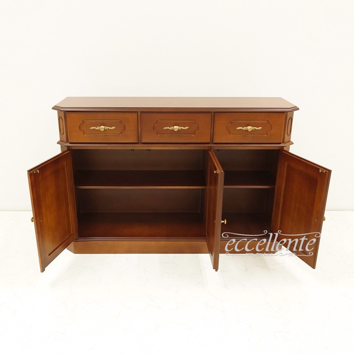 TV-5007NO イタリア製3ドアサイドボード 茶 3 door Sideboard Walnut color