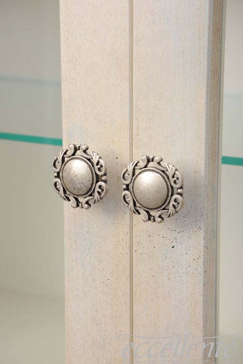 イタリア製 2ドアグラスキャビネット パッシオーニ アンティークホワイト+シルバーリーフ｜2 door glass cabinet Passioni/Antique white with silver leaf｜TV-ST5459AW