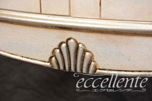 イタリア製 2ドアグラスキャビネット パッシオーニ アンティークホワイト+シルバーリーフ｜2 door glass cabinet Passioni/Antique white with silver leaf｜TV-ST5459AW