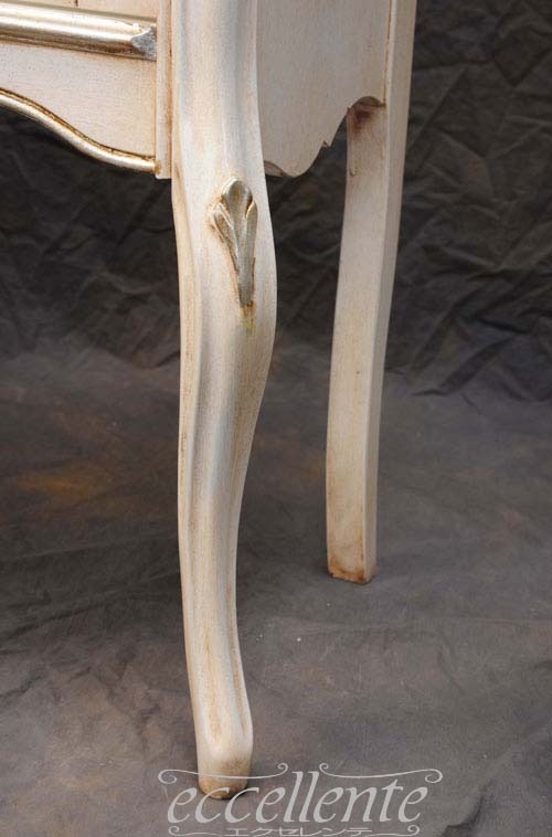 イタリア製 2ドアグラスキャビネット パッシオーニ アンティークホワイト+シルバーリーフ｜2 door glass cabinet Passioni/Antique white with silver leaf｜TV-ST5459AW