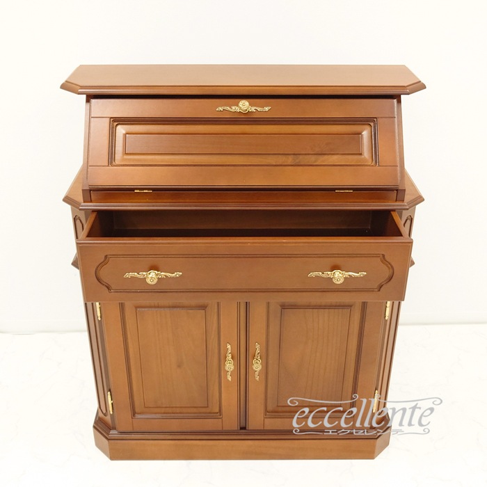 TV-5015NO イタリア製ライティングビューロー 茶 Writing Bureau Walnut color