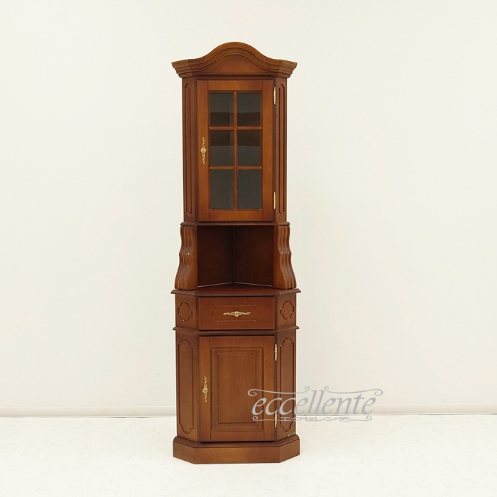 TV-5098NO コーナーキャビネット 茶 Corner Cabinet Walnut color