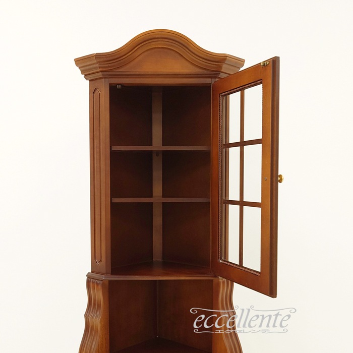TV-5098NO コーナーキャビネット 茶 Corner Cabinet Walnut color