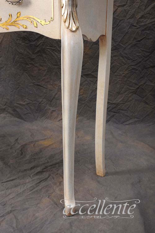 イタリア製 コンソール パッシオーニ 3引出付/アンティークホワイト+シルバーリーフ｜Console with 3 drawers Passioni/Antique white with silver leaf｜TV-ST5463AW