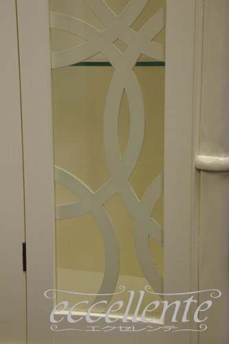 TV-ST5456LQ イタリア製 1ドアキューリオ　パッシオーニ　High／アイボリー+ゴールドリーフ  1 door curio Passioni High/Ivory color with gold leaf