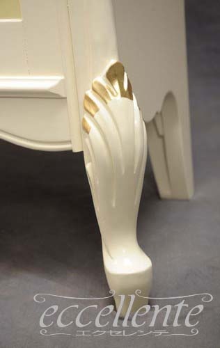 TV-ST5456LQ イタリア製 1ドアキューリオ　パッシオーニ　High／アイボリー+ゴールドリーフ  1 door curio Passioni High/Ivory color with gold leaf