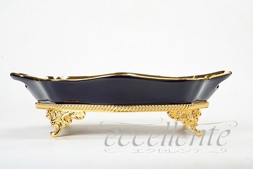 イタリア製 脚付トレイ(2ハンドル) Blue Gold｜Tray with legs(2 handles) Blue Gold｜CB-924BL