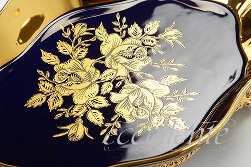 イタリア製 脚付トレイ(2ハンドル) Blue Gold｜Tray with legs(2 handles) Blue Gold｜CB-924BL