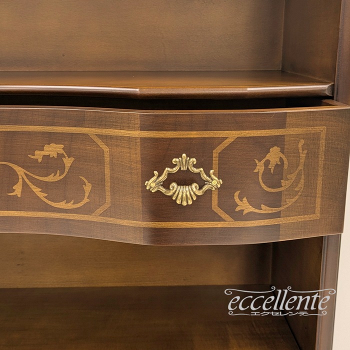イタリア製 ブックシェルフ 茶 Stile Borbonese｜Bookshelf - Stile Borbonese, Walnut Finish｜TV-BR581NO