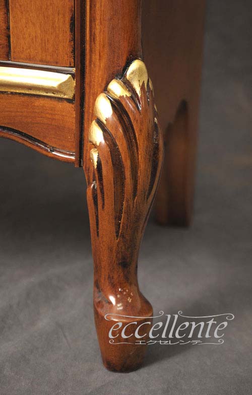 イタリア製 1ドアキューリオ パッシオーニ High／ウォールナット＋ゴールドリーフ｜1 door curio Passioni High/Walnut Finish with gold leaf｜TV-ST5452NOH