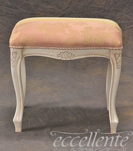 GP-58WAF3P イタリア製 スツール　アンティークホワイト仕上げ／Rialto ピンク<br>Stool Antique white/Rialto Pink