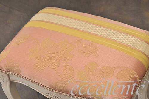 GP-58WAF3P イタリア製 スツール　アンティークホワイト仕上げ／Rialto ピンク<br>Stool Antique white/Rialto Pink