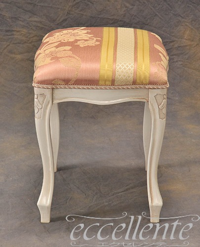 GP-58WAF3P イタリア製 スツール　アンティークホワイト仕上げ／Rialto ピンク<br>Stool Antique white/Rialto Pink