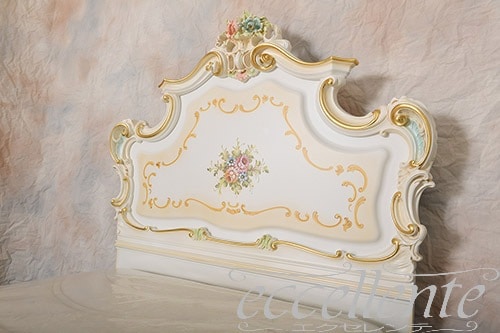 【シリック/Silik】SI-0701 イタリア製 シングルベッド Calipso アイボリー/ハンドペインティング