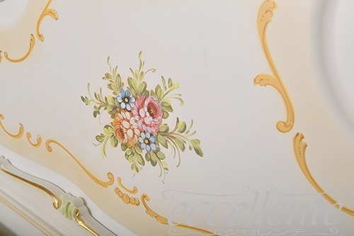 【シリック/Silik】SI-0701 イタリア製 シングルベッド Calipso アイボリー/ハンドペインティング