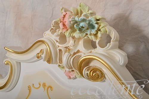 【シリック/Silik】SI-0701 イタリア製 シングルベッド Calipso アイボリー/ハンドペインティング