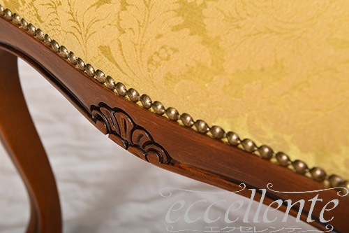 GP-58F2GRY イタリア製 スツール ウォールナット仕上げ/Grace イエロー