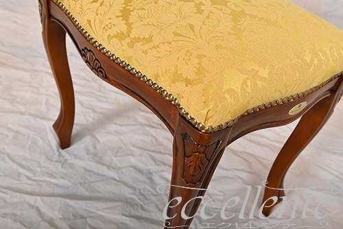 GP-58F2GRY イタリア製 スツール ウォールナット仕上げ/Grace イエロー