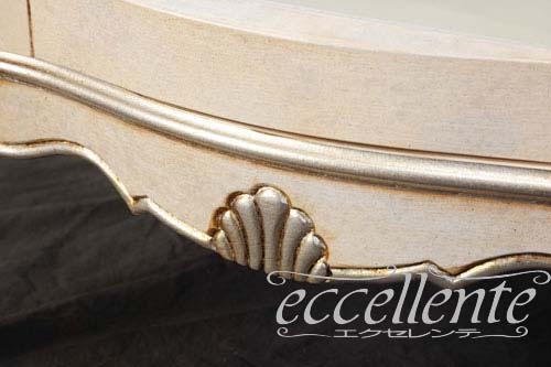 イタリア製 1ドアキューリオ パッシオーニ Low／アンティークホワイト+シルバーリーフ  1 door curio Passioni Low/Antique white with silver leaf｜TV-ST5454AW