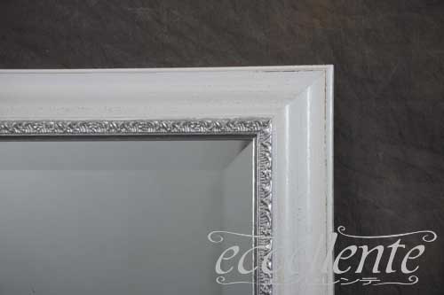 イタリア製 ミラー アンティークホワイト 四角｜Framed Mirror - Square Antique White｜3115M004W