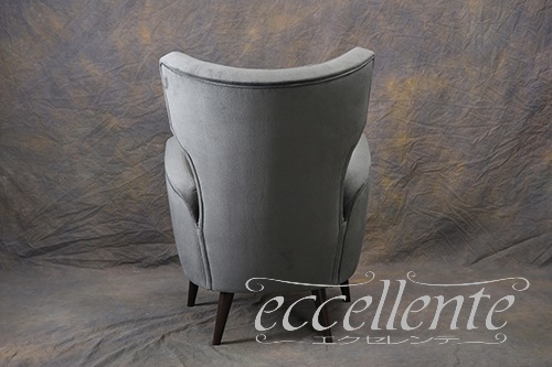 イタリア製 アームチェア ぺルラ ブラック／ブルーグレー｜MS-534PB