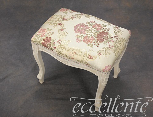 イタリア製 スツール アンティークホワイト仕上げ／Barocco｜Stool Antique white/Barocco｜GP-58WAF3BAB