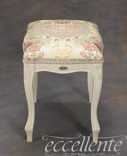 イタリア製 スツール アンティークホワイト仕上げ／Barocco｜Stool Antique white/Barocco｜GP-58WAF3BAB